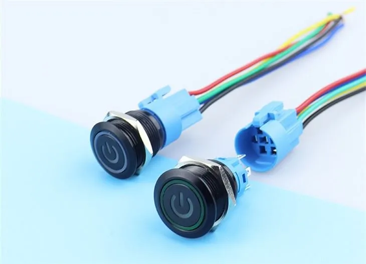 Ring Push Button Switch Aluminum Alloy 1NO1NC